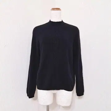 Takashimaya 캐시미어 100% 모크넥 니트 블랙 (M)