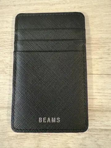 BEAMS 가죽 카드 케이스 (블랙)