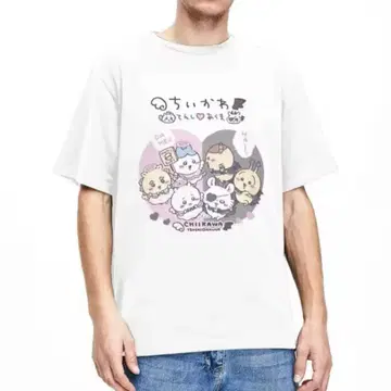 치이카와 (먼작귀) 티셔츠 화이트 L 사이즈