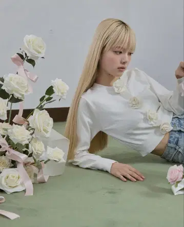 treat urself 로즈 가디건 발레 코어 아이보리