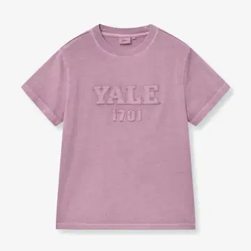 YALE 여성용 피그먼트 아플리케 티셔츠 핑크