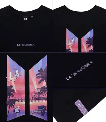 BTS L.A 봄/여름 티셔츠 (블랙) M 사이즈