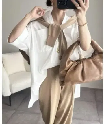새상품급! ANGIE VINTAGE 밴드 카라 튜닉 셔츠