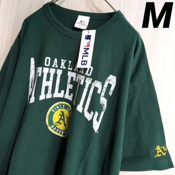 MLB 애슬레틱스 팀 로고 자수 카스레 티셔츠 M 반팔