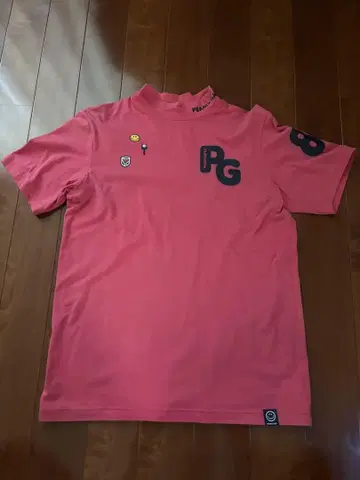 PG 로고 핑크 모크넥 티셔츠 사이즈 5