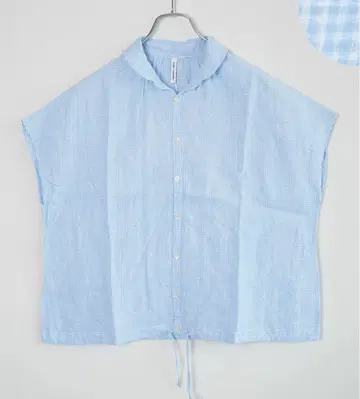 NATURAL LAUNDRY 천연 세탁소 린넨 셔츠 파랑
