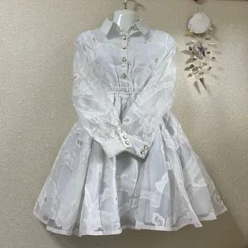 리즈리사 오간자 레이스 영문과 로즈 패턴 원피스