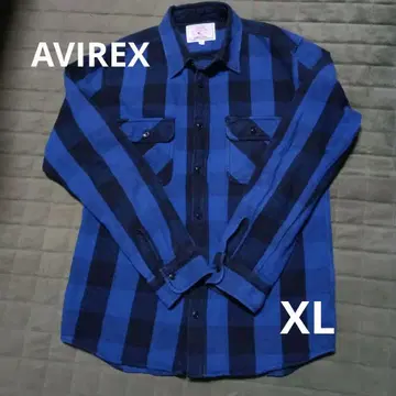 AVIREX USA 체크 무늬 플란넬 셔츠 XL