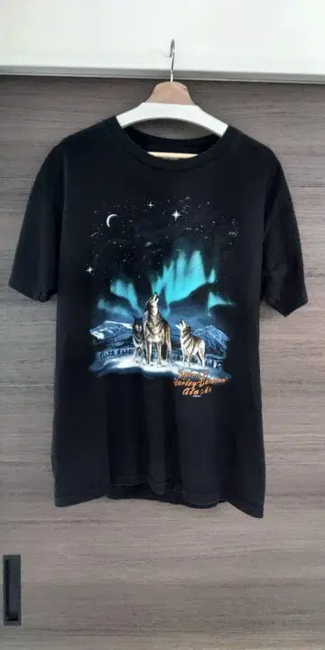 할리 데이비슨 늑대 빈티지 티셔츠 XL