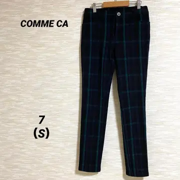 콤사 COMME CA 테이퍼드 팬츠 [S] 체크 무늬 캐주얼 0481