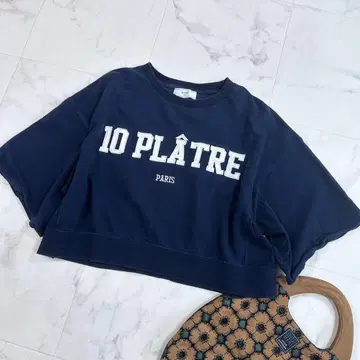 SLOBE IENA 슬로브 이에나 반팔 네이비 맨투맨