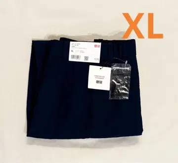 유니클로 린넨 블렌드 배럴 레그 팬츠 XL 사이즈 블루 유니클로