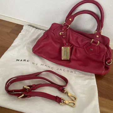 천연 가죽 MARC BY MARC JACOBS 빨간색 핸드백