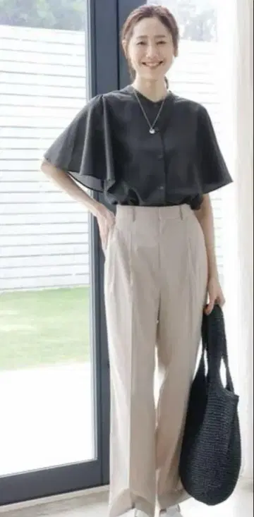 글로벌 워크 우츠쿠시 DRY 와이드 팬츠