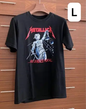 L 사이즈 METALLICA 반팔 티셔츠 면 100% 블랙