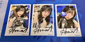 미사용 새상품 포토 카드 아오키 요나 친필 사인 폴라로이드 3장 세트