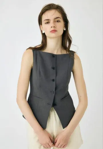 moussy BOAT NECK 베스트 T.GRY