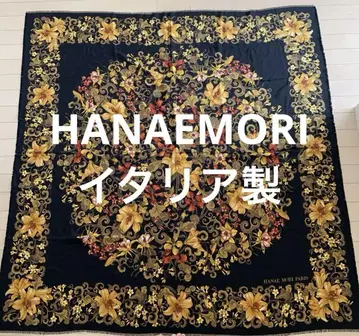 HANAEMORI 하나에모리 실크 스톨 대형 올 패턴 꽃무늬 이탈리아제