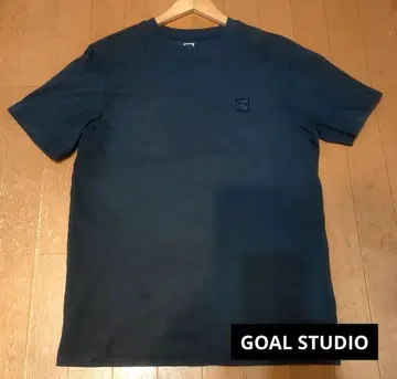 GOAL STUDIO 네이비 자수 로고 & 백 BIG 로고 티셔츠 S