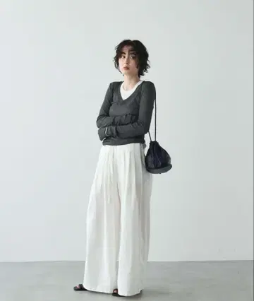 Trish 주름 트윌 턱 이지 팬츠