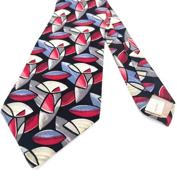 Pierre Cardin 블랙 계열 넥타이 아트 리프 프린트 넥타이