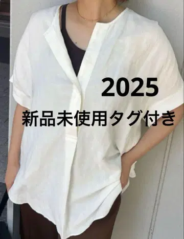 레이온 린넨 노카라 블라우스 저널 스탠다드
