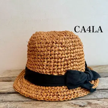 CA4LA 스트로우 햇 블랙 리본 포함