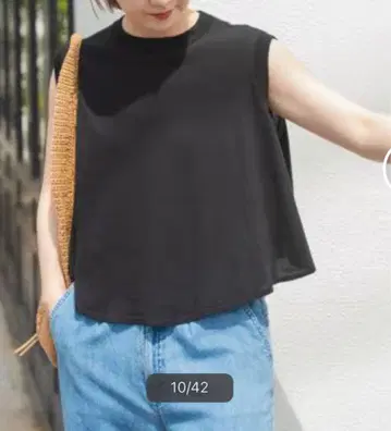스픽 앤 스팬 라운드 숏 기장 슬리브리스 니트