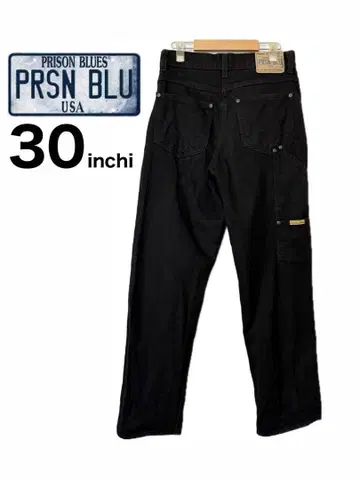 프리즌 블루스 PRISON BLUES 페인터 팬츠 데님 블랙