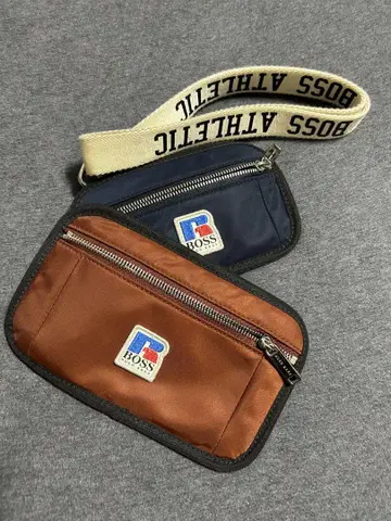 BOSS ATHLETIC 나일론 파우치 네이비 브라운