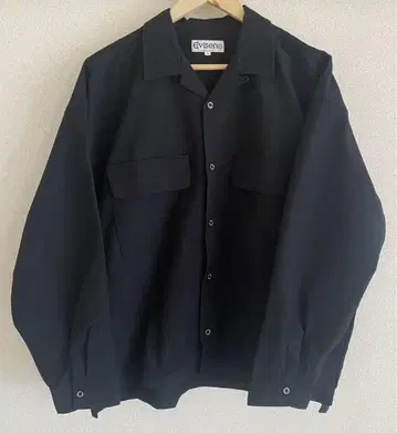 컨디션 최상] Evisen 오픈 카라 긴팔 셔츠 L 블랙