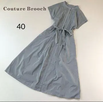 Couture Brooch 쿠튀르 브로치 스트라이프 롱 원피스