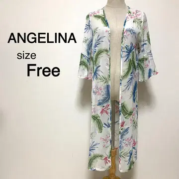 ANGELINA 꽃무늬 프릴 디자인 시어 가디건