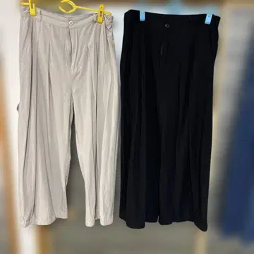 그레이 블랙 와이드 팬츠 2개 세트