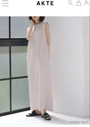 AKTE 슬리브리스 롱 원피스 핑크