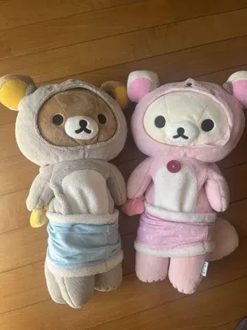 리락쿠마 후드 부착 봉제 인형 2개 세트