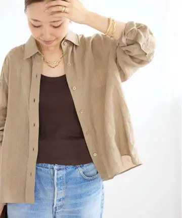 Deuxieme Classe Linen 셔츠 베이지