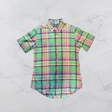 90년대 Ralph Lauren 체크 셔츠 멀티 컬러 그린 M