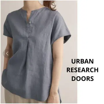 URBAN RESEARCH DOORS 린넨 프렌치 노카라 풀오버