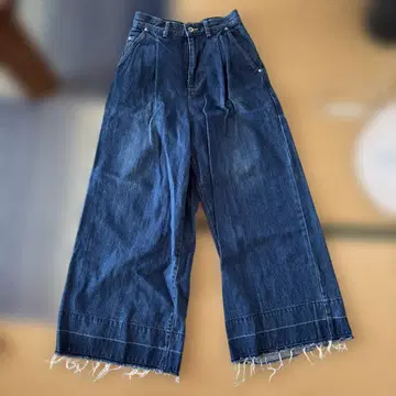 MUVEILWORK 다크 블루 와이드 레그 데님