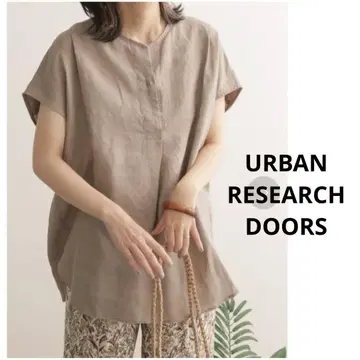 URBAN RESEARCH DOORS 린넨 프렌치 노카라 풀오버