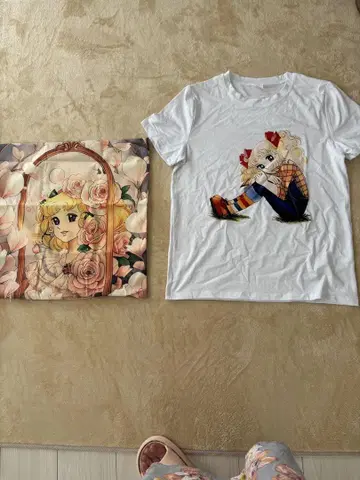 캔디 캔디 티셔츠 & 쿠션 커버 2종 세트