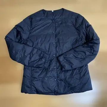 무인양품 MUJI 다운 포켓블루종 M 블랙 검정 노카라