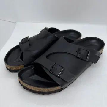 새상품급 BIRKENSTOCK 취리히 샌들 블랙 38 가죽 독일제