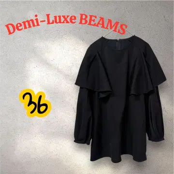 Demi-Luxe 빔즈 프릴 긴팔 상의 블랙