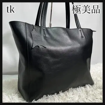 [컨디션 최상] tk TAKEO KIKUCHI 리얼 가죽 토트백 대용량