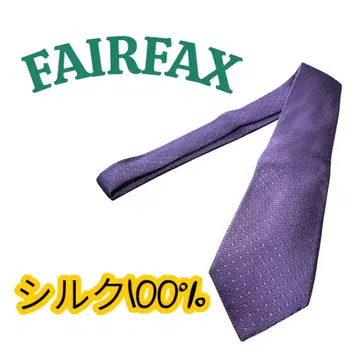 FAIRFAX 실크 100% 보라색 도트 무늬 넥타이
