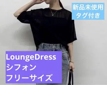 라운지 드레스 시스루 5부 소매 상의 블랙 프리 사이즈