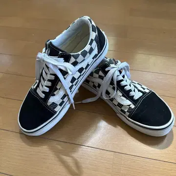 Vans 체커 패턴 스니커즈 블랙/화이트