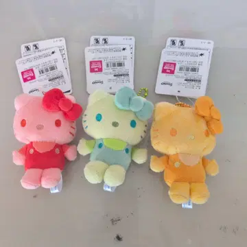 헬로키티 카라바리 마스코트 레드 그린 오렌지 3개 세트